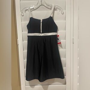 Lands' End X-Small black and white swim dress, zipper front